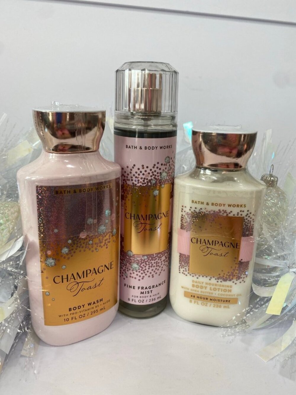 Bath & Body Works Holiday Christmas “Champagne Toast” New 3 Pc Set